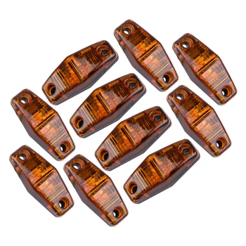 

Universal 10Pcs Amber Surface Mount LED Side Marker Lamp Light Plastic 12V-24V Car Van Truck Trailer Lorry
