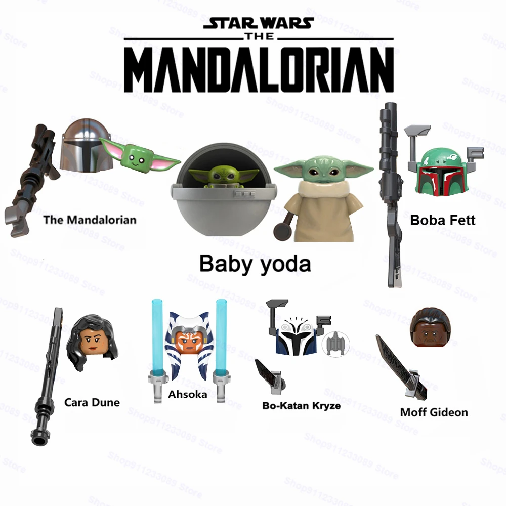 DISNEY mandalorianos bebé Yodas Ahsoka bloques estrella asalto Luke Skywalker Boba Fett Obi-wan guerras figura de acción de juguete