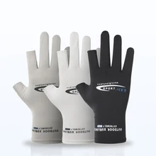 Luvas de silicone antiderrapantes para dirigir, luvas elásticas sem dedos para pesca em seda e gelo para homens e mulheres, verão