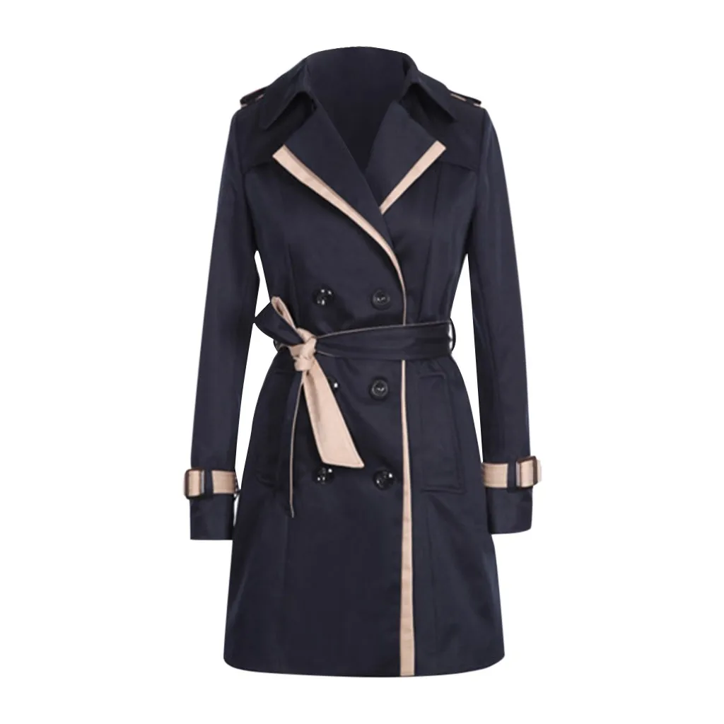 Пальто для женщин двубортное приталенное длинное весеннее пальто Casaco Feminino Abrigos Mujer Осенняя верхняя одежда плюс размер 3xl# J30