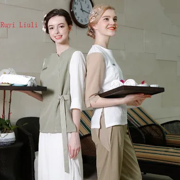 

2019 new beautician tattoo artist working clothes and cosmetology shop professional dressmaker