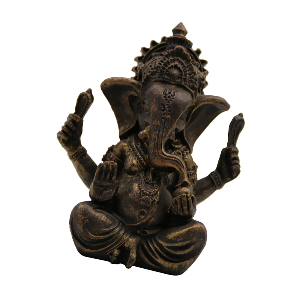Handmade Resin Ganesha Buddha Elephant Statue Sculpture Figurine Home Decor Ornaments