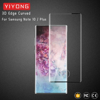 

25Pcs/Lot YIYONG 3D Edge Glass For Samsung Galaxy Note 10 Plus Tempered Glass Screen Protector For Samsung Note 10 9 S9 S10 Lite