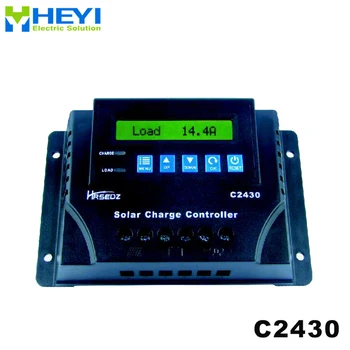 

C2430 LCD parameters adjustable Solar Charge and Discharge Controller 20A 12V / 24V solar controller pwm large terminal blocks