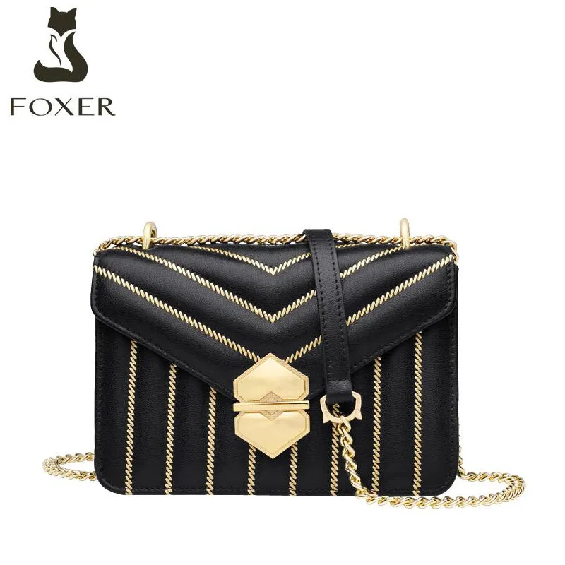 FOXER Для женщин кожаные сумки роскошные сумки в руку, Для женщин сумки дизайнерские сумки известного бренда Для женщин сумки новая сумка из коровьей кожи, модная маленькая сумка