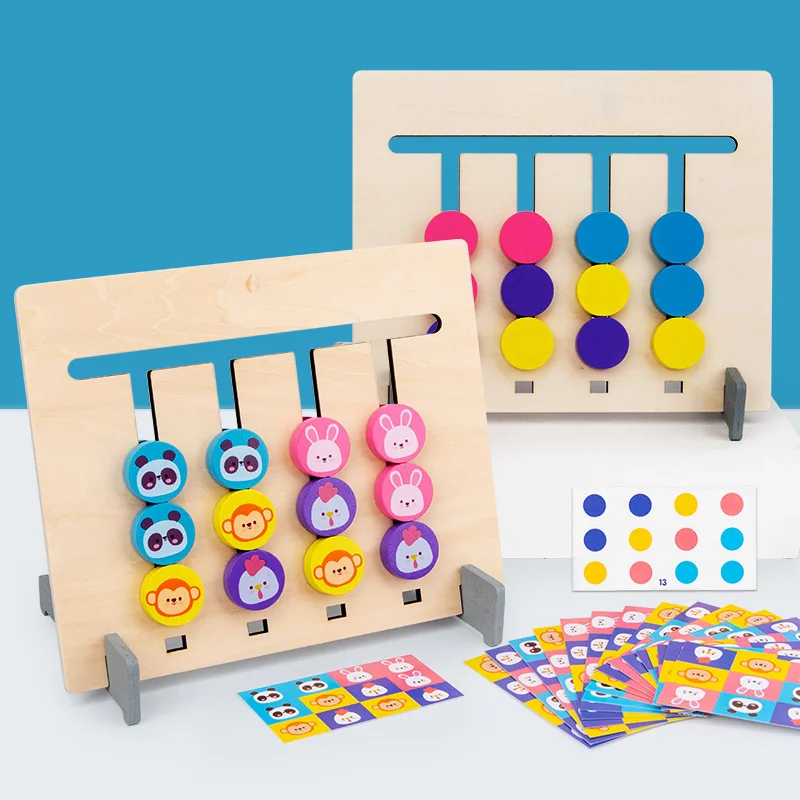 

Montessori Toy Colors and Animal Double Sided Matching Game Logical Reasoning Training Kids Educational Toys Children Wooden Toy