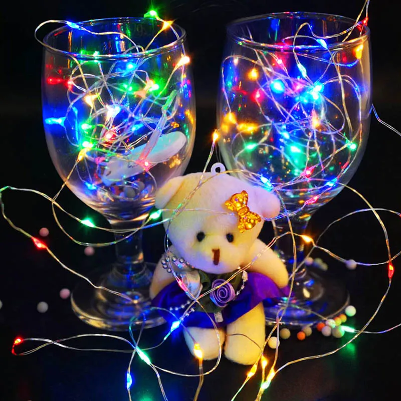 

LED String Light 1M 2M 3M 5M 10M 12M Sliver Wire Flexible Rope Christmas Tree Decorative Outdoor Holiday Wedding Fairy Lights