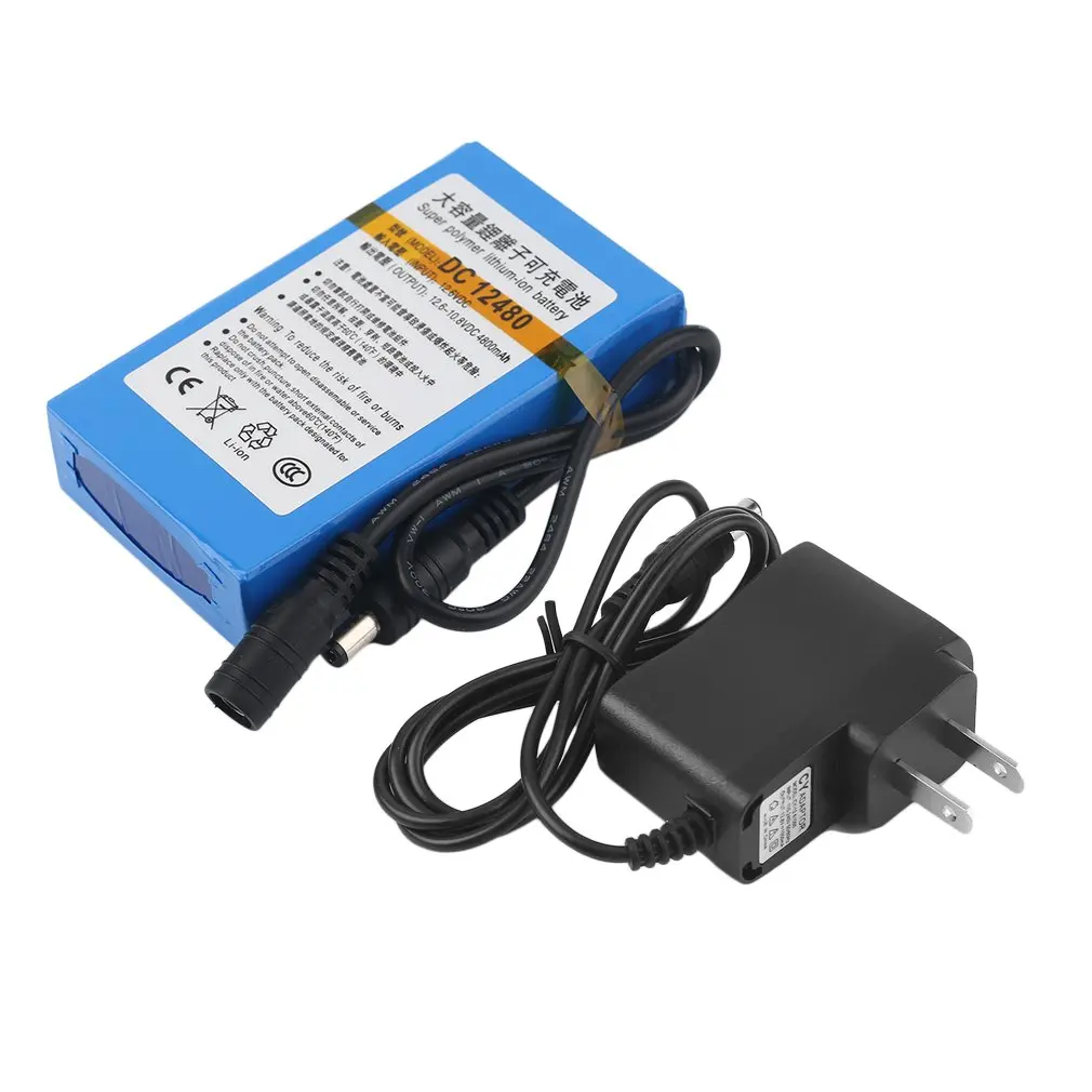 Компактный размер DC12V 4800MAH супер большой емкости перезаряжаемая литий-ионная батарея долговечное использование батареи для камеры видеонаблюдения
