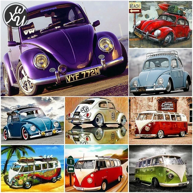 Diy Diamond Painting Cartoon Bus Rhinestones Mosaic Art Home Decor 1