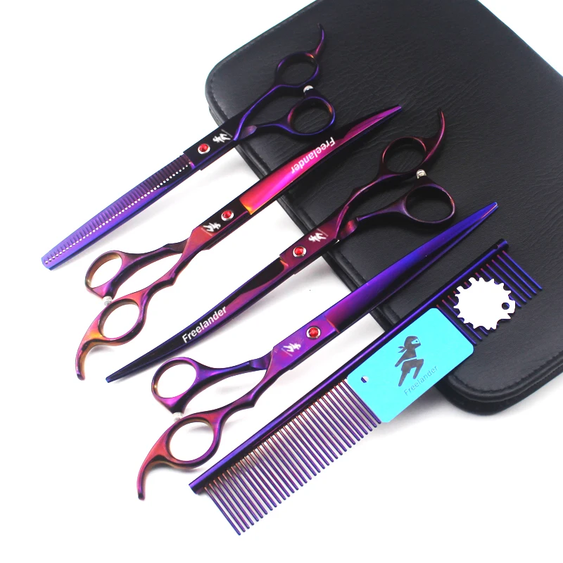 8 дюймов набор парикмахерских ножниц для домашних животных фиолетовый