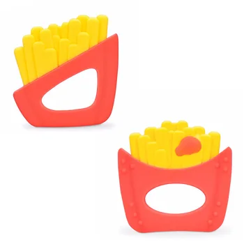 

1pc Potato Chips Baby Teether French Fries Silicone Teethers Toys For Necklace Pendant Nursing Toy Teeth Care