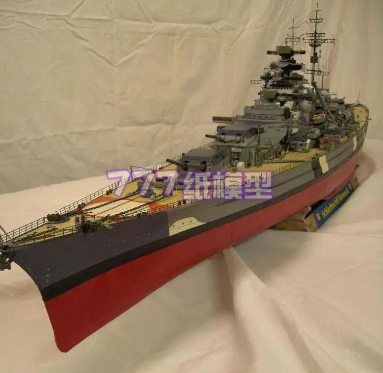 1:250 1:175 WWII German Бисмарк броненосец весы Cruiser слайд/надувная лодка корабль 3D