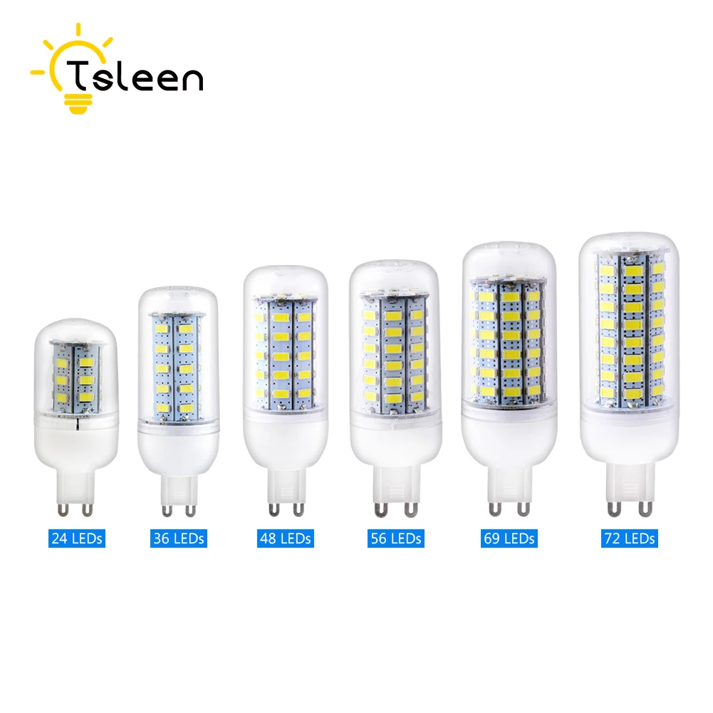 TSLEEN SMD5730 светодиодный светильник E27 E14 GU10 G9 B22 лампы 110V 220V кукурузы 24 36 48 56 69 72 s