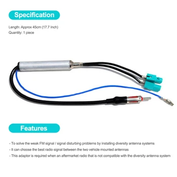 

Radio Audio Cable Adaptor Antenna Audio Cable Male Double Fakra - Din Male Aerial For Audi/VW/Volkswagen Car