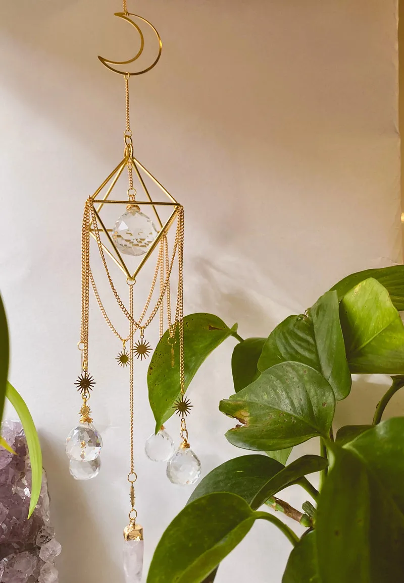 Celestial Sun Catcher Crystal Sun Catchers Home Decor Plant
