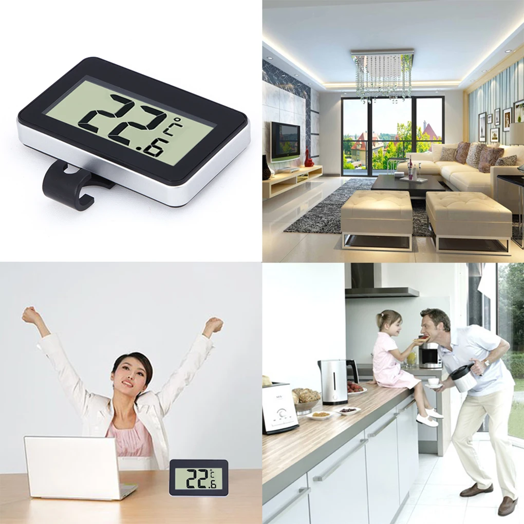 

New Digital Refrigerator Hanging Thermometer Waterproof Freezer Room Temperature Gauge Frost Warning