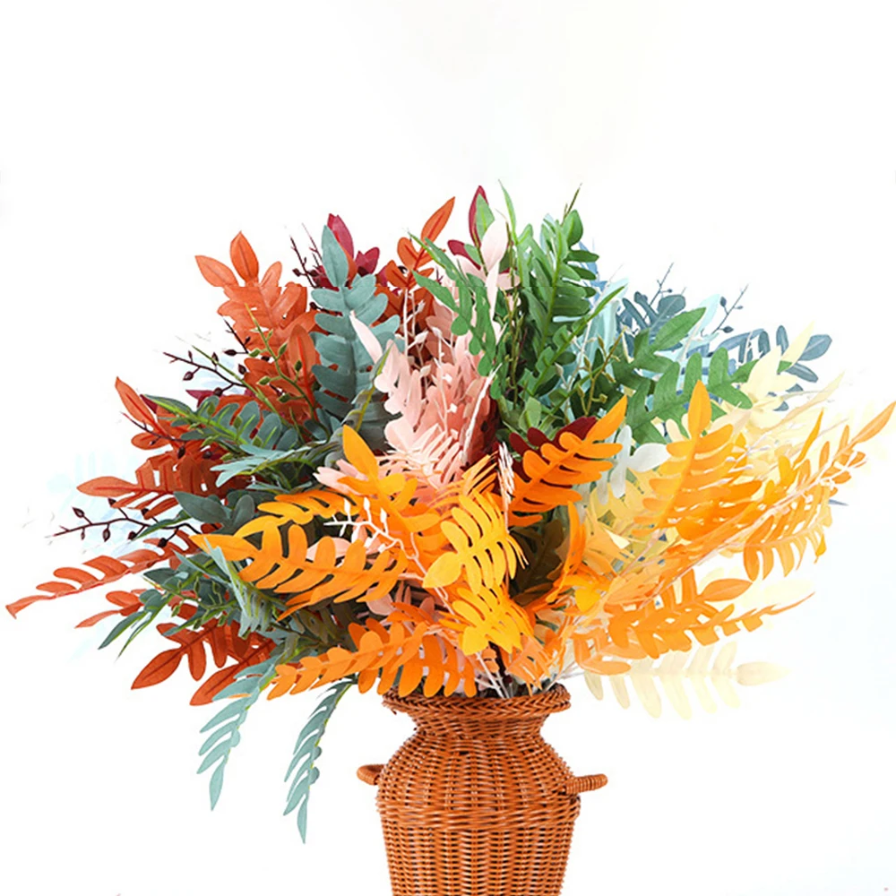 Artificial Plants Locust Tree Leaf Fake Green Plant Leaves Flowers Faux Grass Wedding Venue Layout Plastic Flower Material 60cm