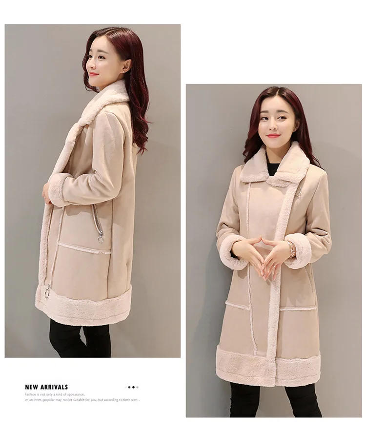 Зимний стиль Bhsfs480 корейский стиль мех мода искусственная оленья кожа бархатное пальто