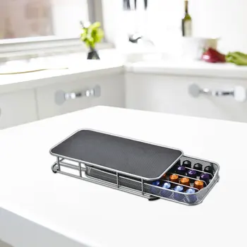 

Coffee Machine Base Pod Holder Storage Drawer 40pcs Coffee Nespresso Capsules Drawers Stainless Organizer Stand Rack Drawers