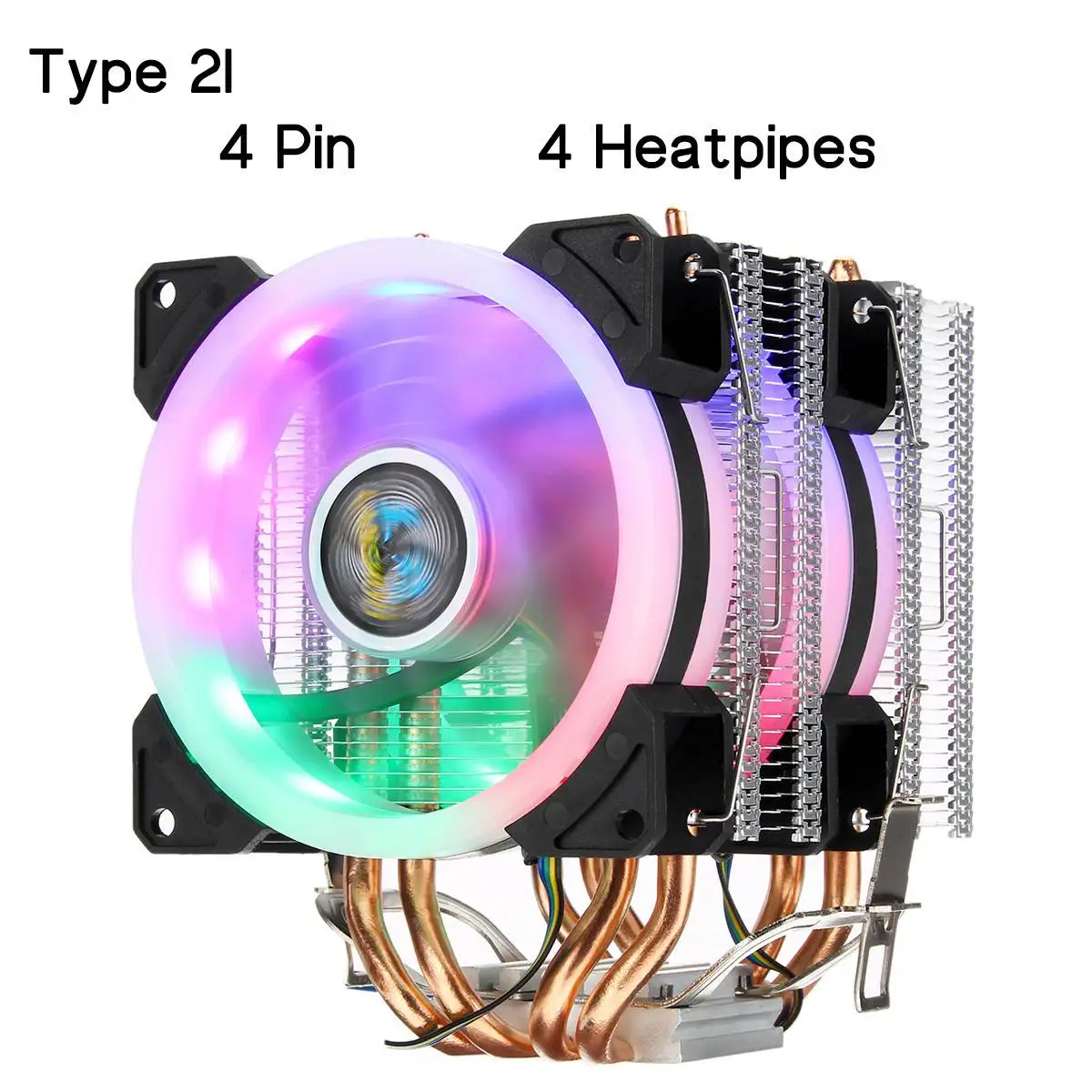Процессор охлаждающий вентилятор радиатора 2/4/6 Медь с тепловым стержнем heat pipe 3/4Pin RGB Вентилятор Кулер для Intel 775/1150/1151/1155/1156/1366 и AMD все платформы