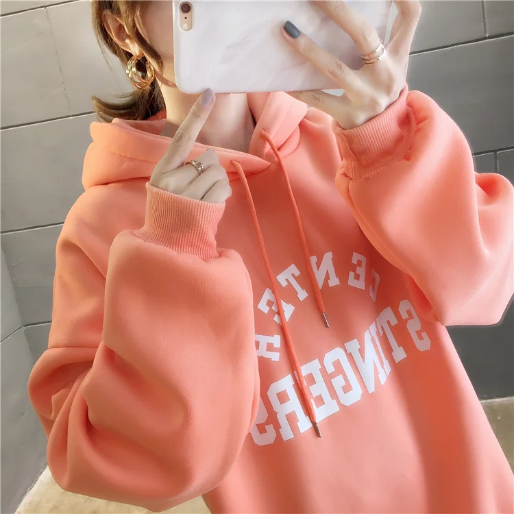 Плюс Размер Уличная sudaderas mujer негабаритных женская одежда толстовка с капюшоном kawaii впитывает пот и бархат нижнее белье женские A5627
