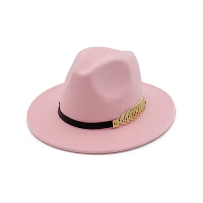 Женская зимняя Fedoras джазовая Кепка из искусственного войлока с металлическим листком, плоская шляпа с широкими полями