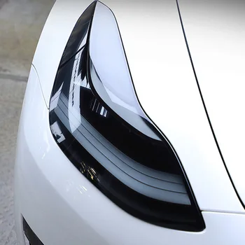 

1Pair Car Black TPU Headlight Protector Film Sticker For Tesla Model 2016-19 Stylish Decoration Parts