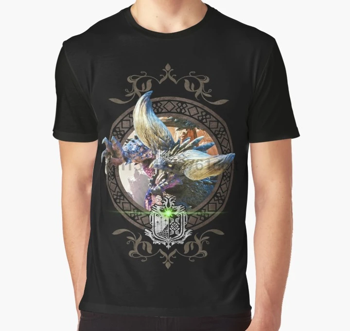 По всему миру принт 3D Футболка мужская забавная футболка Monster Hunter World Graphic |