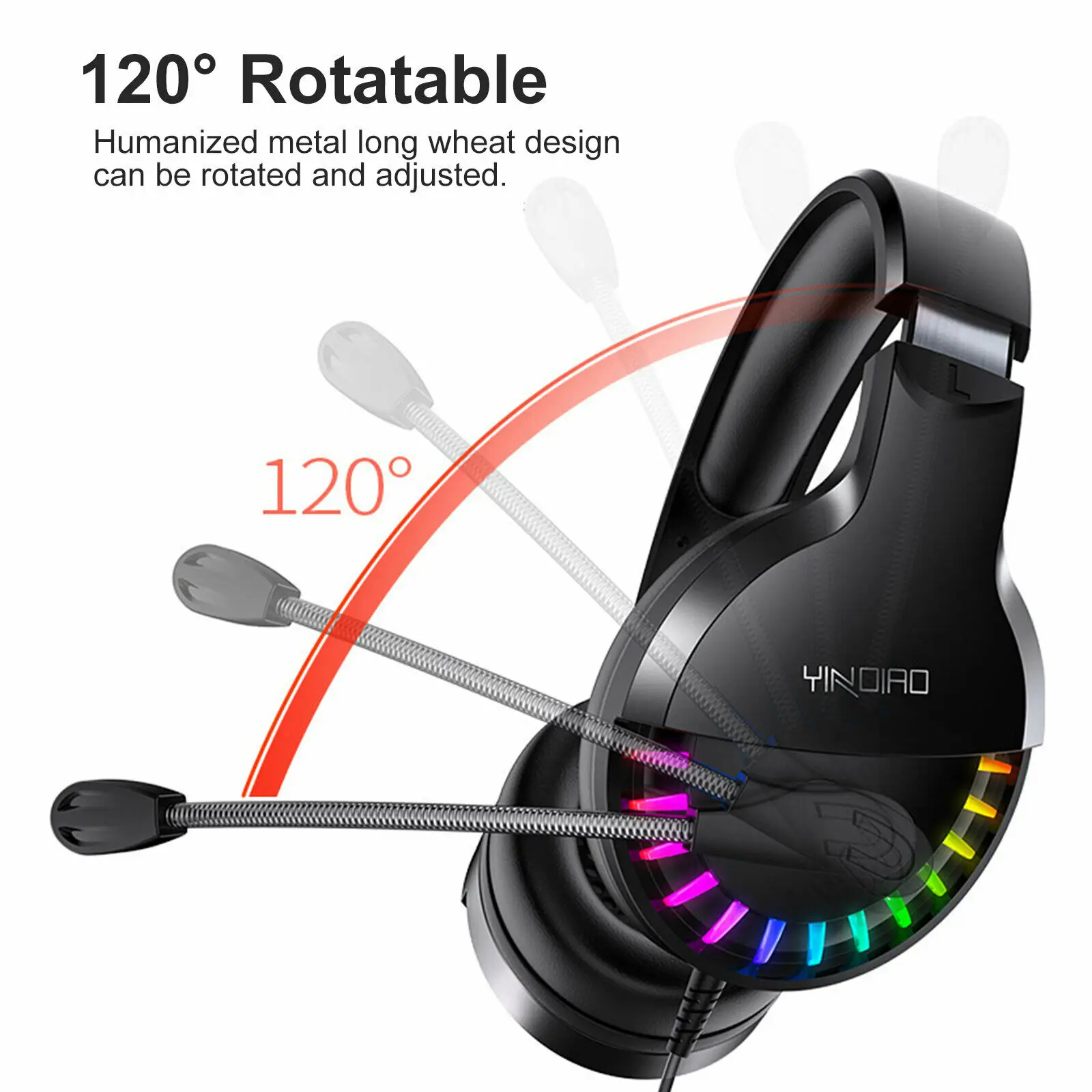 Ottwn New Q2 Game Headphone Stereo Bass Surround With Microphone Gaming Headset Headphone For PS4 Xbox One PC Laptop