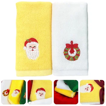 

2pcs Christmas Face Towel Christmas Pattern Towel Xmas Face Washing Towel Cloth