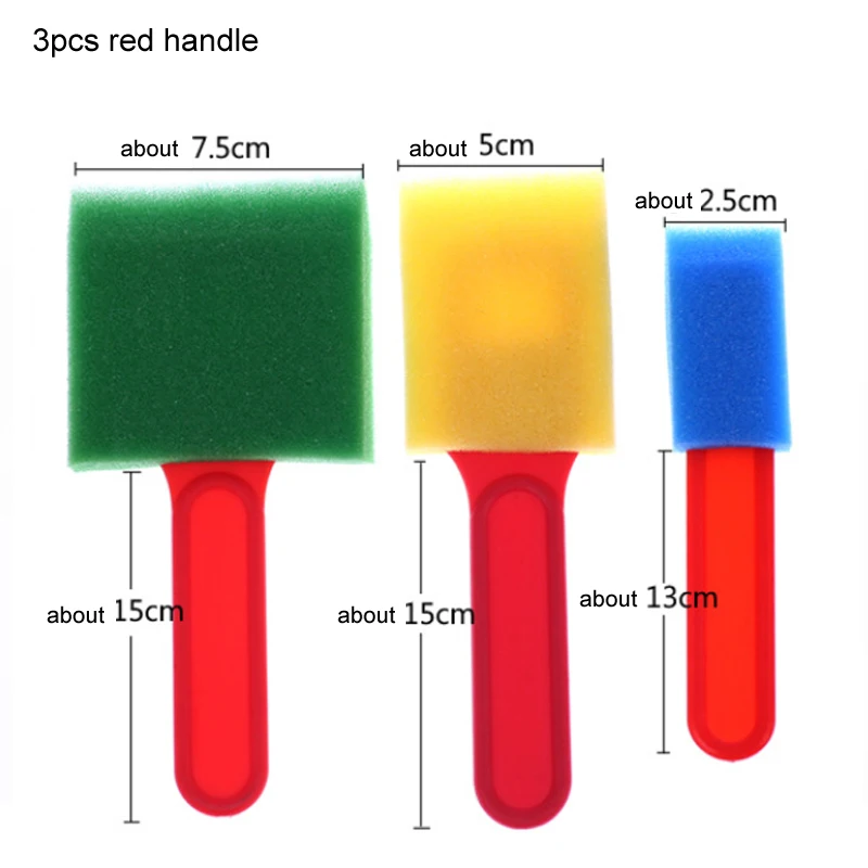 3pcs red handle Граффити художественный Рисунок художественные ролики для растяжки поворачивать, вращать губку школьные канцелярские принадлежности для рисования инструмент для рукоделия - Цвет: 3pcs red handle