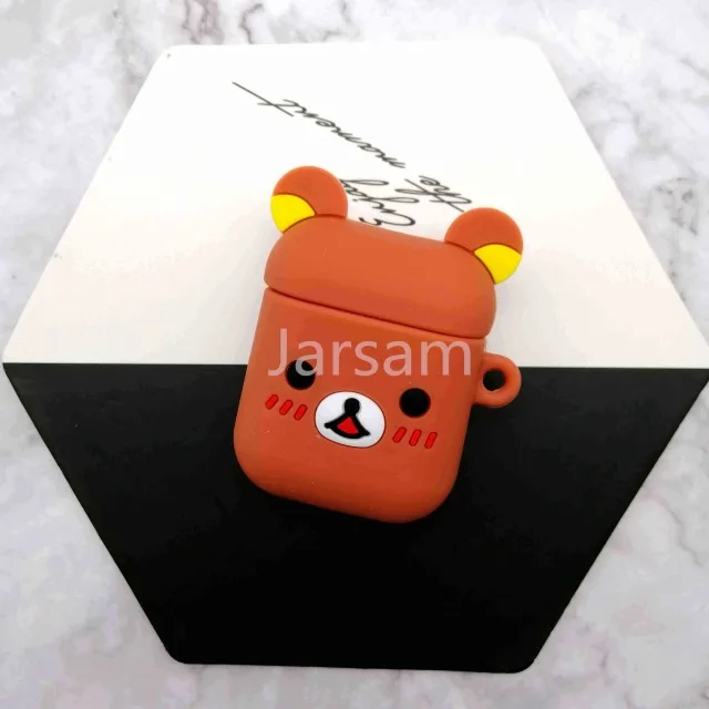 happy bear Для Airpods 2 Чехол, силиконовый чехол с рисунком, чехол для air pods, милый чехол для наушников, 3D чехол для наушников, аксессуары для наушников - Цвет: happy bear