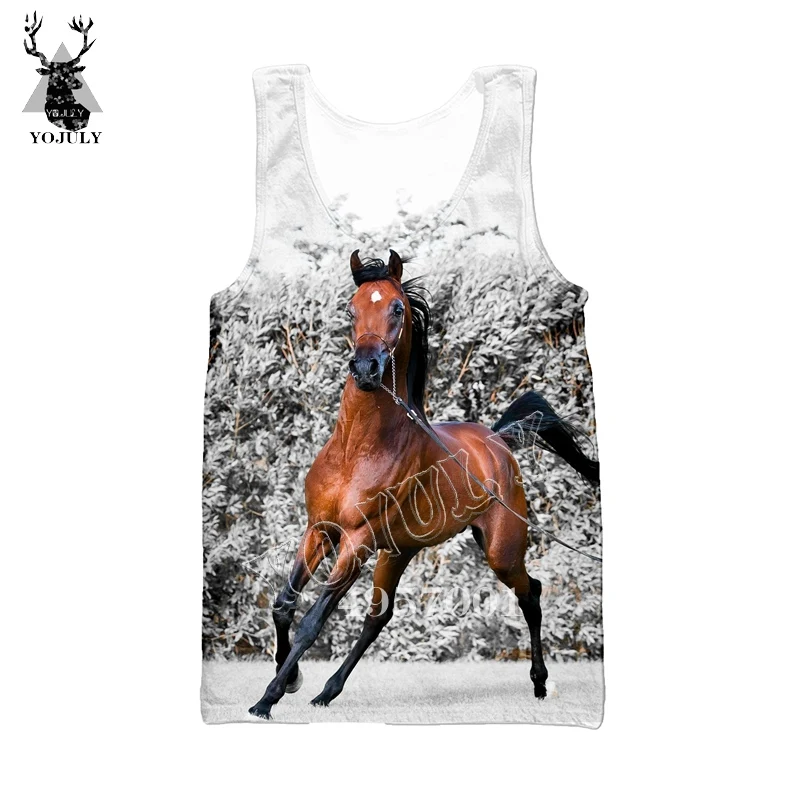 Топ с 3D принтом Harajuku horse, Мужская модная повседневная забавная жилетка, летняя пляжная одежда для плавания унисекс, уличная одежда, рубашки без рукавов, Ve33