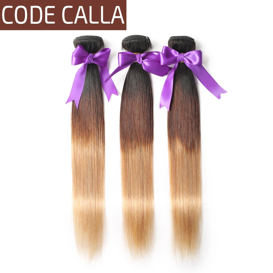 

Code Calla Straight Hair Bundles 8inch-26inch 6A Grade Brazilian 100% Remy Human Hair Weaving Extension Ombre Color For Africa