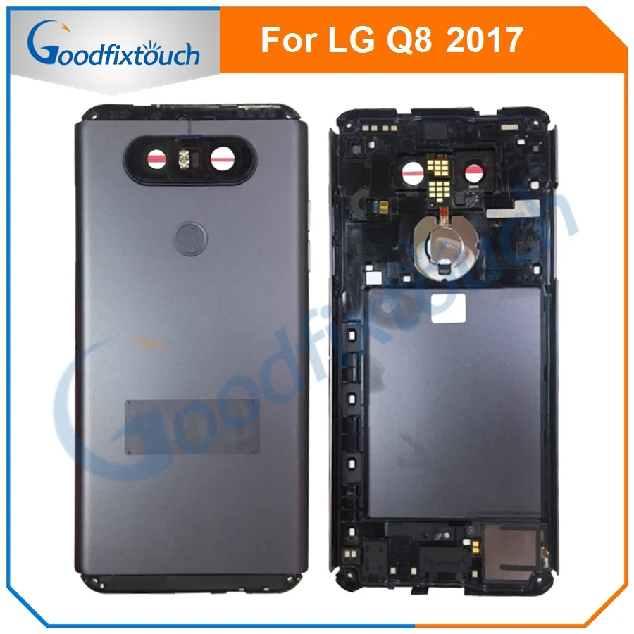 For LG Q8 back cover Battery Cover backcover Back Housing Door With Fingerprint Flex Cable For LG Q8 Replacement Parts (1)