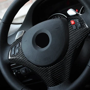 

Carbon Fiber Steering Wheel Sticker & Red M Button Trim Cover Replacement for BMW 3 Series E90 E92 E93 LCI 2008-2013