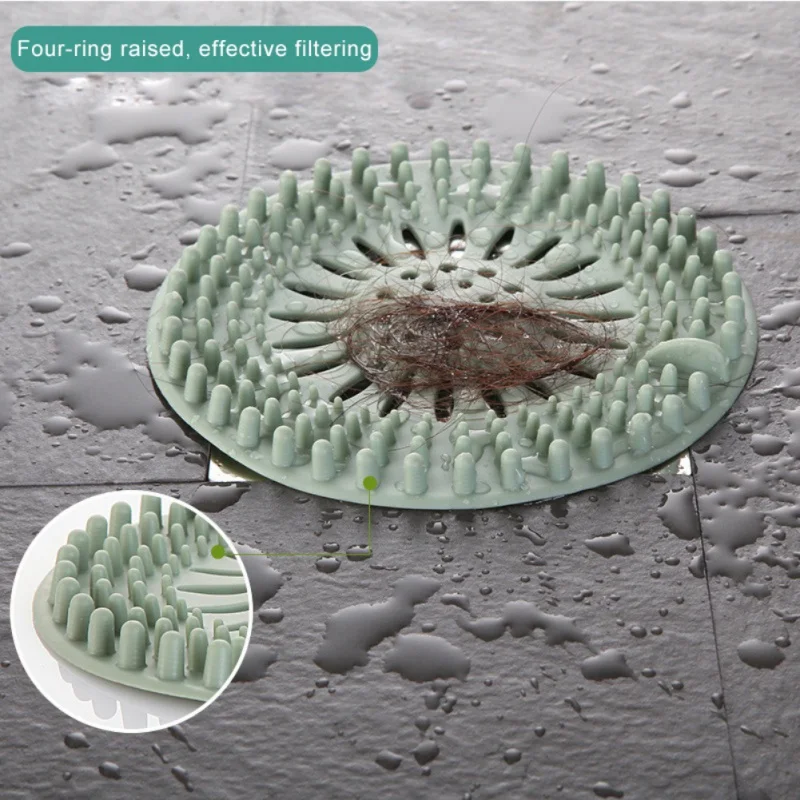 

Kitchen Silicone Floor Drain Pad Bathroom Shower Filter Hair Waste Catcher Stopper Plug Sink Anti-Clogging Strainers 13*13cm new