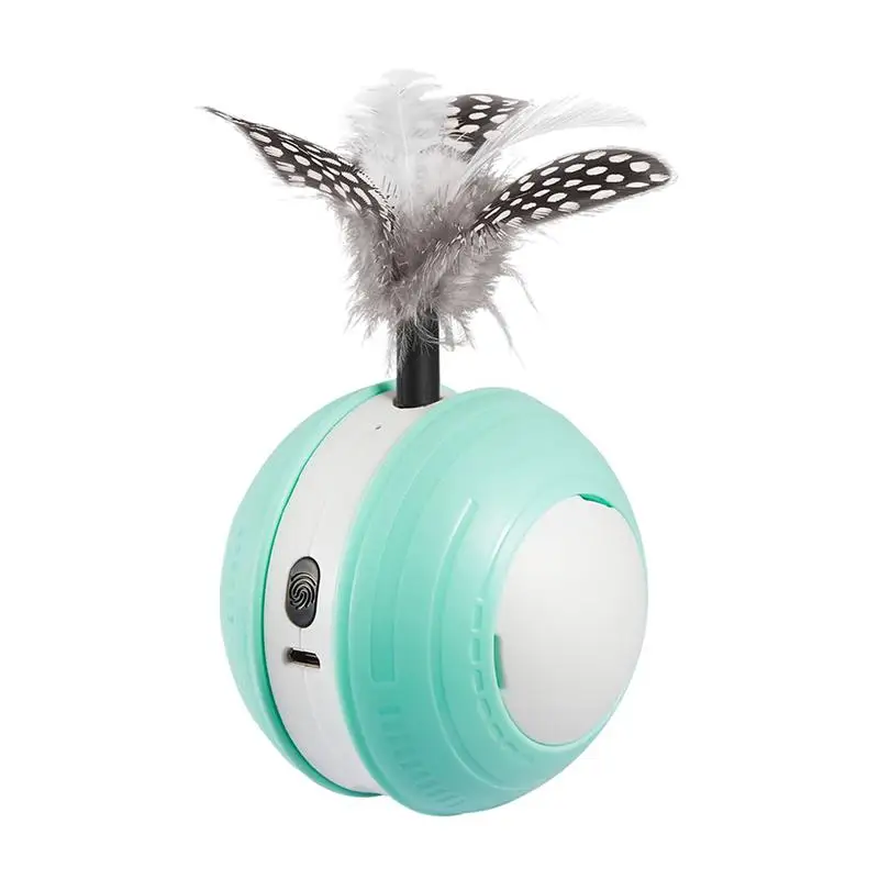 

Rechargeable LED Infrared Rotating Ball Toy With Feather For Cats Automatic Electric Cat Teasing Toys Accessories
