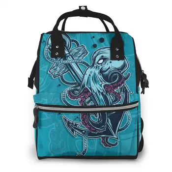 

Atlantic Octopus Print Baby Nappy Changing Diaper Mummy Bag Maternity Backpack Bags Stroller Baby Care Waterproof Backpack