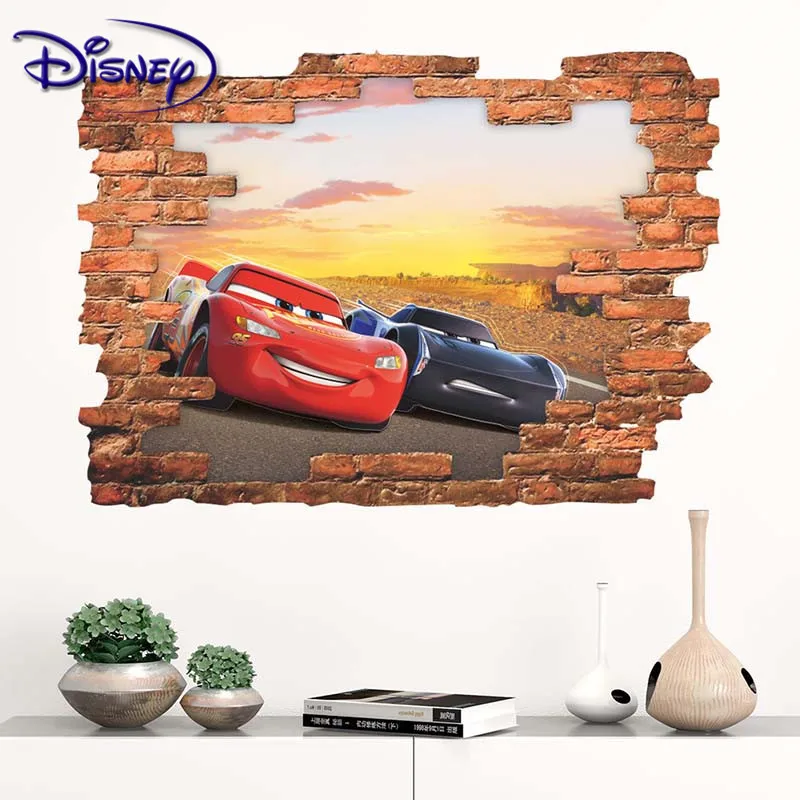 Disney Racing Story стикер мультяшка аниме автомобиль сломанные стены съемный Детская комната украшения стикер