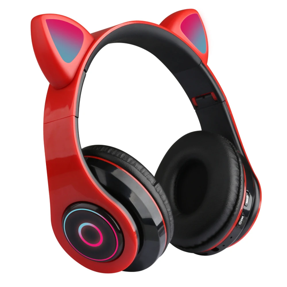 Wireless Bluetooth Headphones glowing cute LED Cat Ear Girls Gift Kids Headset Wireless HIFI Stereo Bass Rechargeable Headset
