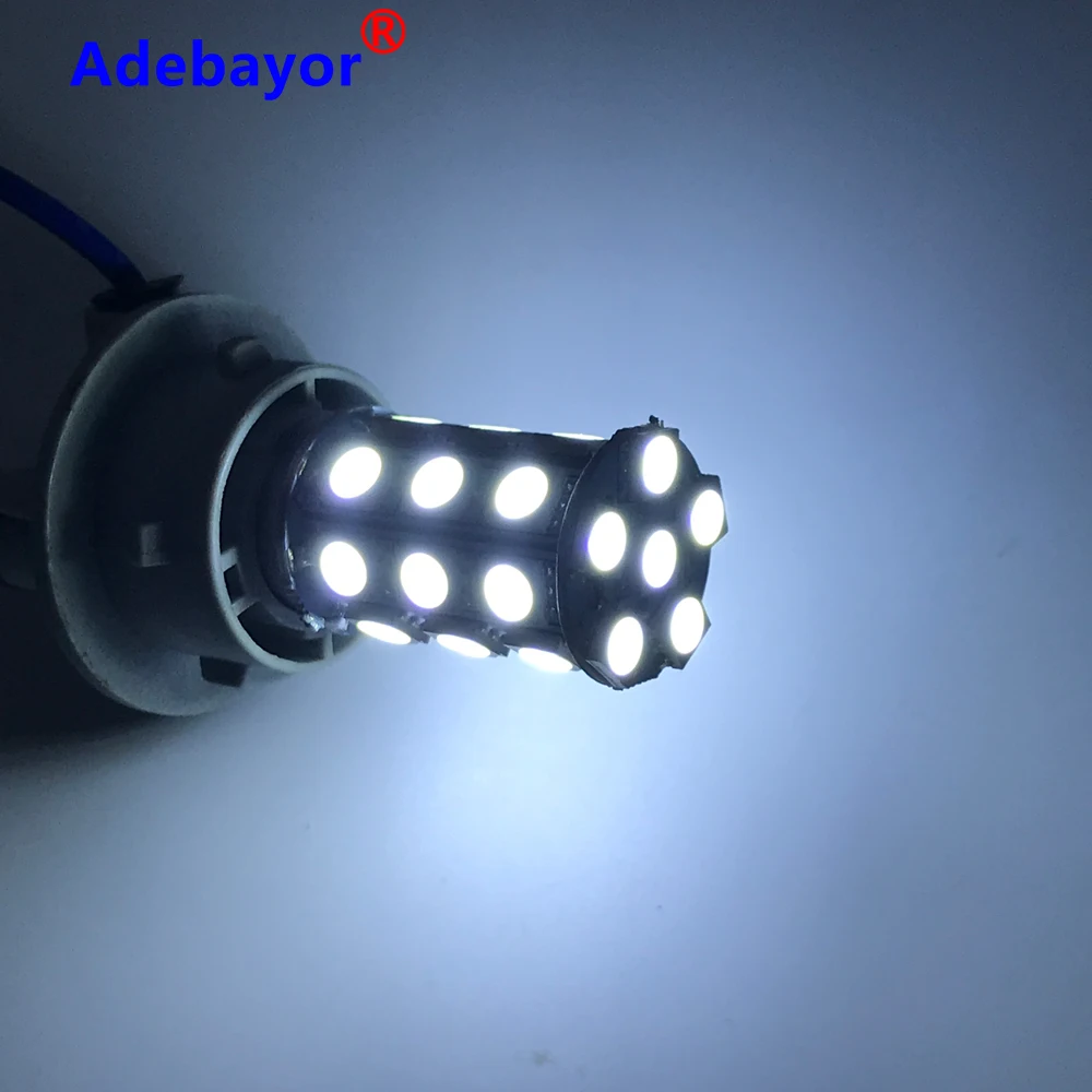 100 шт. высокое качество 1157 BAY15D 5050 SMD 27 светодиодный чистый белый Автомобильный задний тормоз Стоп сигнал парковочные огни лампа DC12V