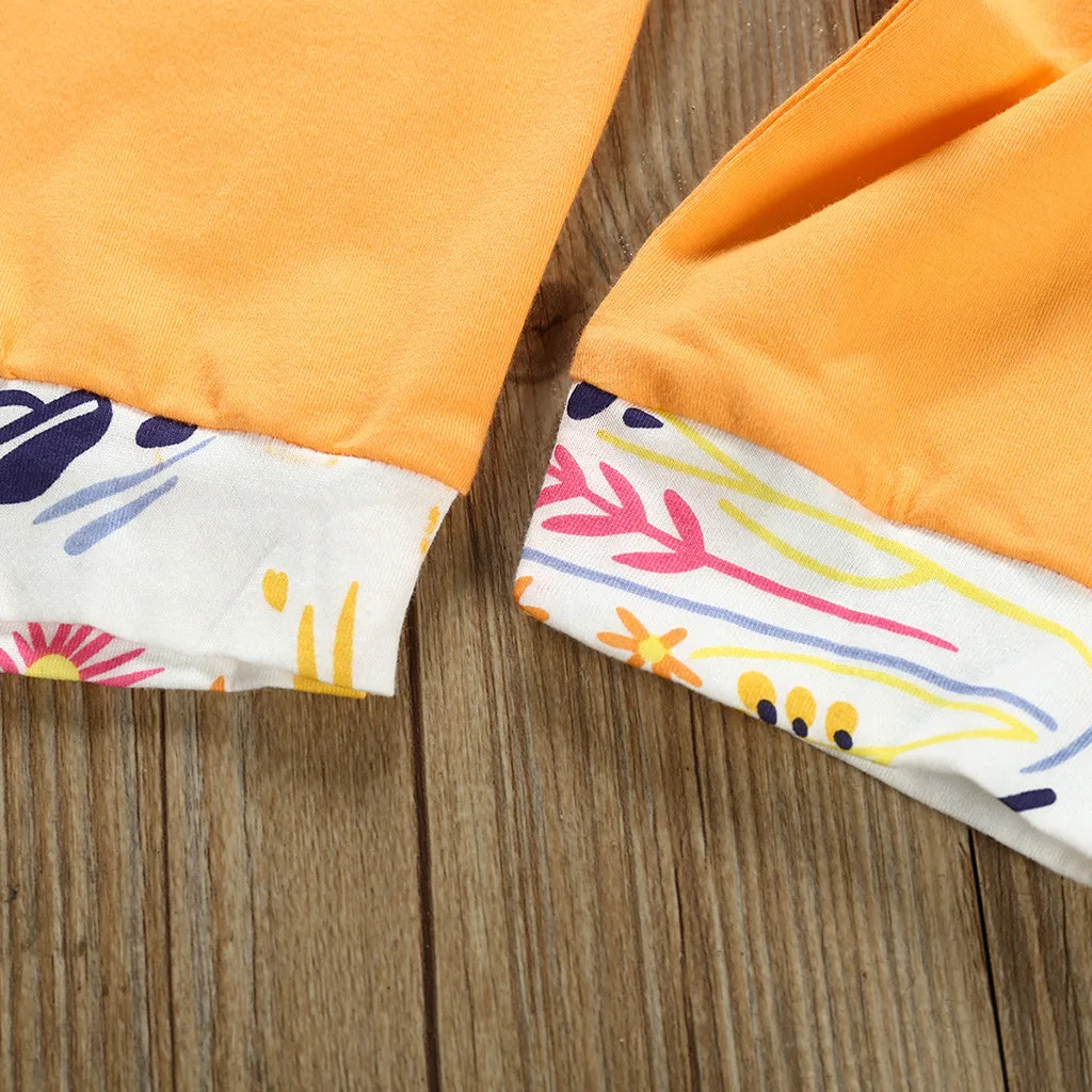 Одежда для малышей; туника с принтом для новорожденных девочек; топ+ брюки; комплект повседневной одежды для малышей; модная Корейская одежда для малышей
