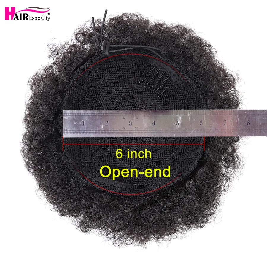 6inch Short Synthetic Hair Bun Drawstring Ponytail Afro Puff Chignon Hair pieces For Women Kinky Curly Updo Clip Hair Extension