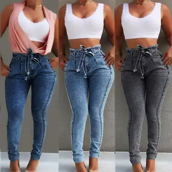 

Women High Waisted Jeans Ripped Stretchy Slim Skinny Jeans Denim Ladies Jeggings Pants