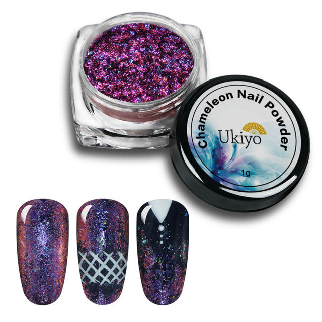 Box Chameleon Powder Need Black Base 3D DIY Flakes Sequins Nail Glitter Powder Chrome Pigment Nail Art Decorations