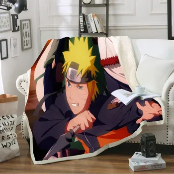 

Anime Naruto Throw Blanket Plush Sherpa Coral Blanket Single Nap Blanket Soft Close-Fitting Knee Blanket Autumn/Winter Bed Sheet