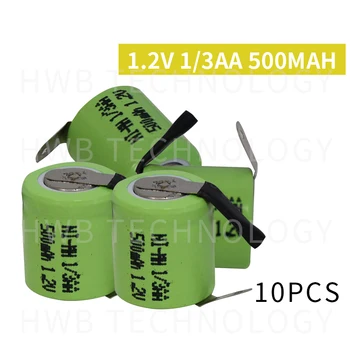 

10 Pieces/lot KX Original New 1.2V 1/3AA 500mAh Ni-Mh 1/3 AA Ni-Mh Rechargeable Battery With Pins Free Shipping