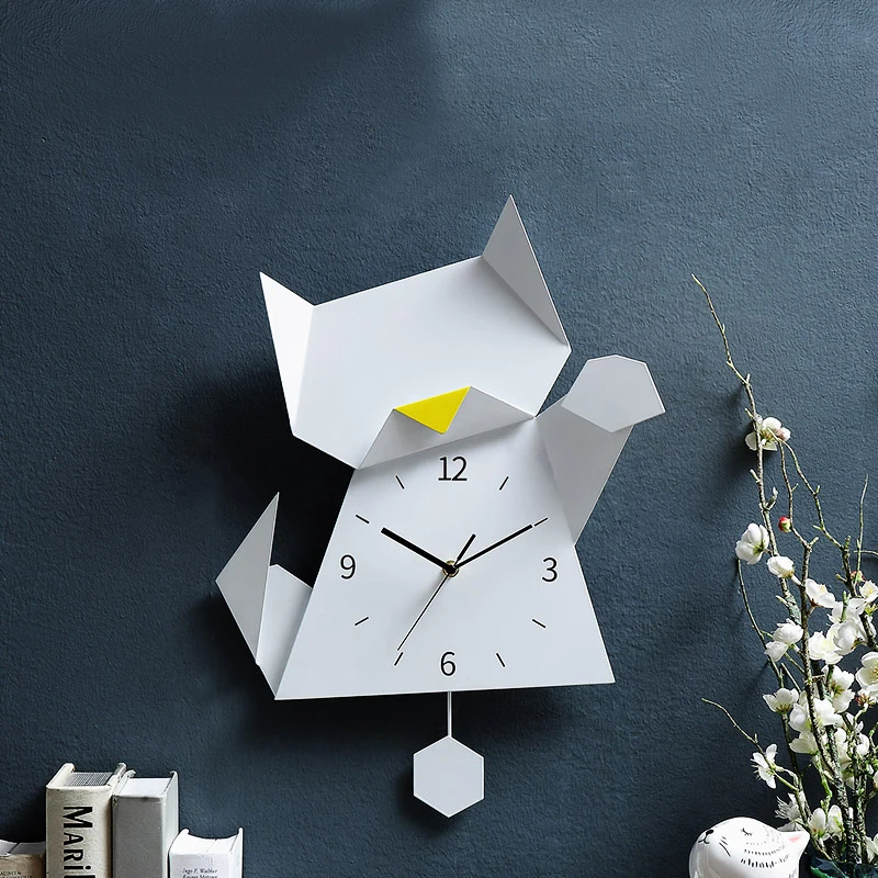 Hoshine 2019 New Kid's Room Wall Clock Big Size Hello Cat Watch Fashion Decoration For Children House 20&quot Swingable | Дом и сад