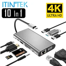 USB Type C Hub Type-C к HDMI 4K VGA адаптер RJ45 Lan Ethernet TF USB-C 3,0 Type C 3,5 мм разъем аудио видео для MacBook Pro OTG USB Type C Hub Type-C к HDMI 4K VGA адаптер RJ45 Lan Ethernet TF USB-C 3,0 Type C 3,5 мм разъем аудио видео для MacBook Pro OTG